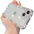 thumbnail image 1 of Glitter Bling Sparkling Diamond Crystal Soft Compatible with iPhone Case for Women Girls (White,iPhone 14 Pro Max), 1 of 6
