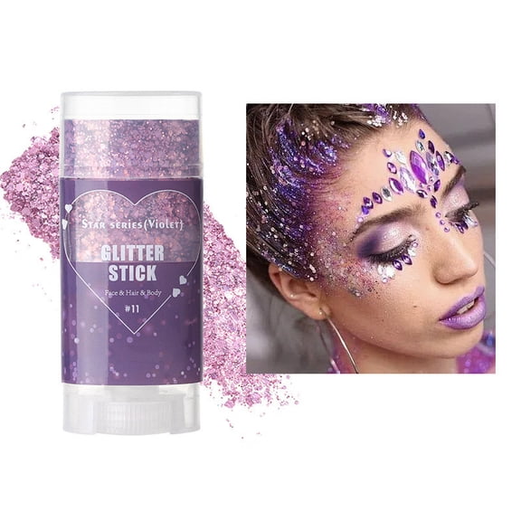 Glitter Body Paint Stick, Halloween Face and Body Paint Sticks, Holographic Metallic Glitter, Adult Festival Rave Stage Halloween Body Art Makeup, 0.56 Oz