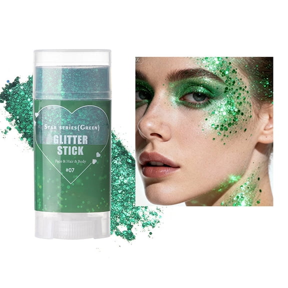 Glitter Body Paint Stick, Halloween Face and Body Paint Sticks, Holographic Metallic Glitter, Adult Festival Rave Stage Halloween Body Art Makeup, 0.56 Oz