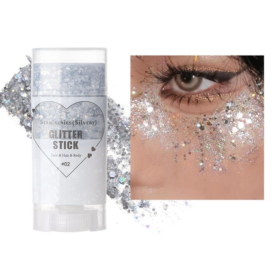 Glitter Body Paint Stick, Halloween Face and Body Paint Sticks, Holographic Metallic Glitter, Adult Festival Rave Stage Halloween Body Art Makeup, 0.56 Oz