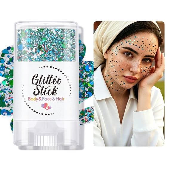 Glitter Body Stick Hair Glitter Stick for Face and Body Shimmer Gel Sparkle Makeup for Soccer Football Party Concert Festival Stage Performance