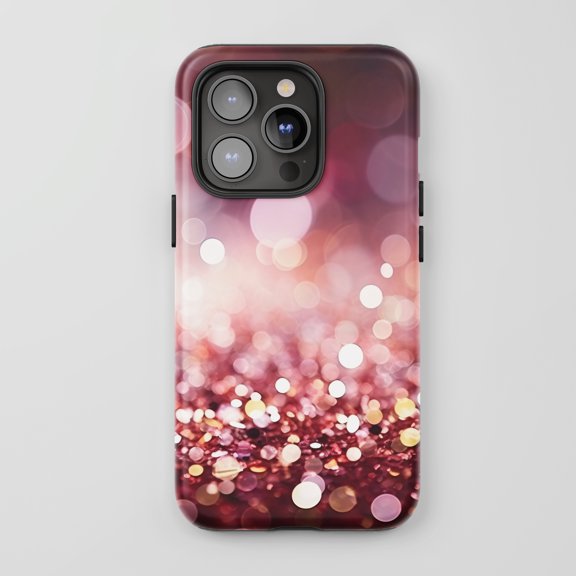 Glitter Bokeh For All iPhone Series Tough Phone Case Abstract Pink Glitter