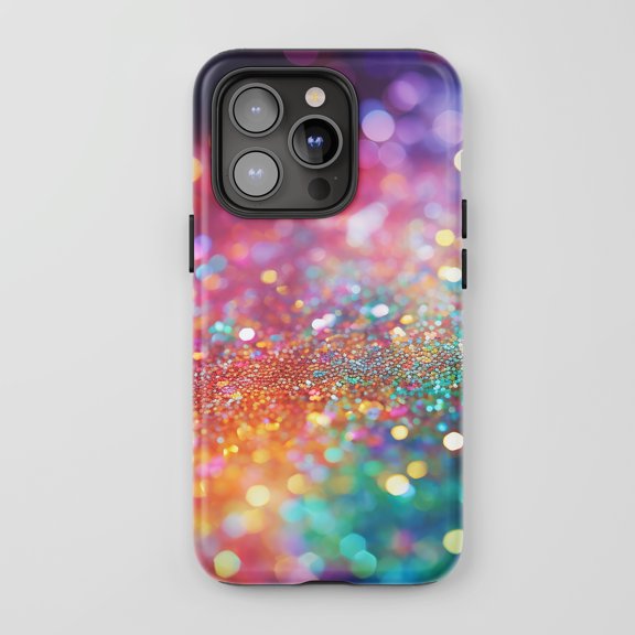 Glitter Bokeh For All iPhone Series Tough Phone Case Abstract Rainbow