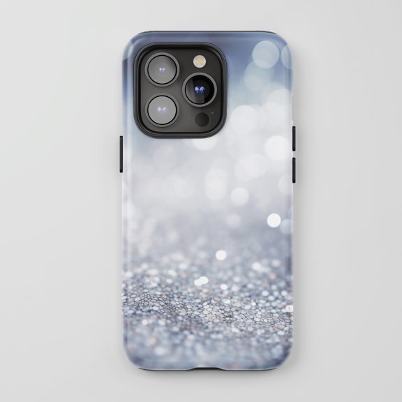 Glitter Bokeh For All iPhone Series Tough Phone Case Minimalist Glamour Silver