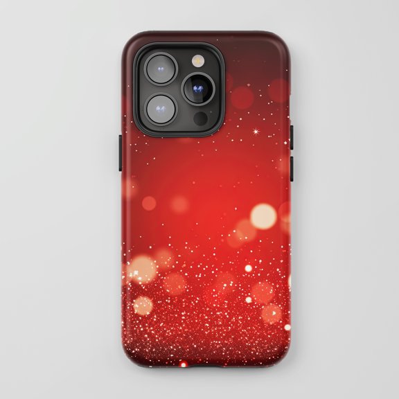 Glitter Bokeh Red For All iPhone Series Tough Phone Case