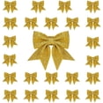 thumbnail image 1 of Glitter Bows Christmas Sparkling Bow Christmas Tree Bowknot Sequin Wreaths Bow Ties Decorative Ornaments Bows Christmas Ornament New Year Xmas Party Decor(24 Pcs 5.5'' Gold), 1 of 7