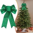 thumbnail image 1 of Glitter Bows for Christmas Tree freen Ribbon Bows Ornaments Large Christmas Bows Decoration for Gift Wrapping Tree Topper Cabinets Wreaths Outdoor Home Decor, 1 of 9