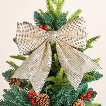 Glitter Bows, Rustic Gift, Christmas Wreath & Wedding Decor, 10 Inch Handmade Bows for Crafts & Gift Wrapping and Christmas Decorations Home Party Decorations