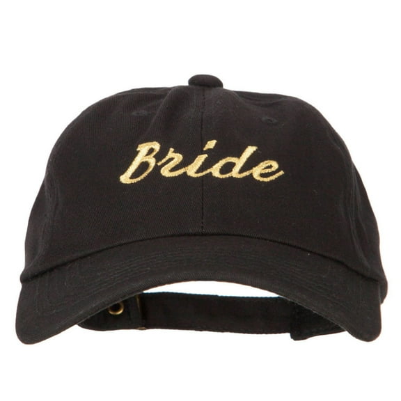 Glitter Bride Embroidered Unstructured Washed Cap - Black OSFM