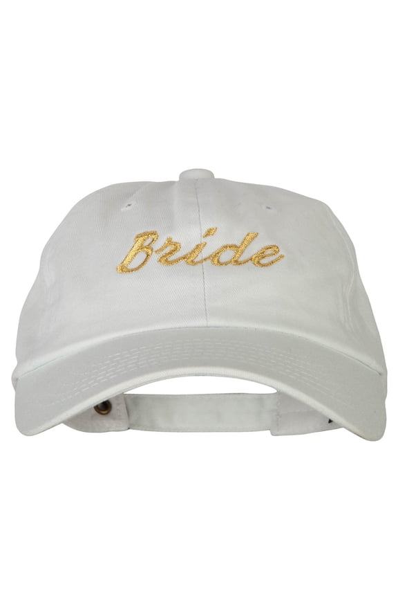 Glitter Bride Embroidered Unstructured Washed Cap - White OSFM