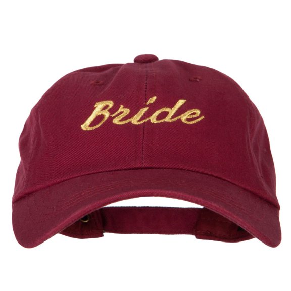 Glitter Bride Embroidered Unstructured Washed Cap - Wine OSFM
