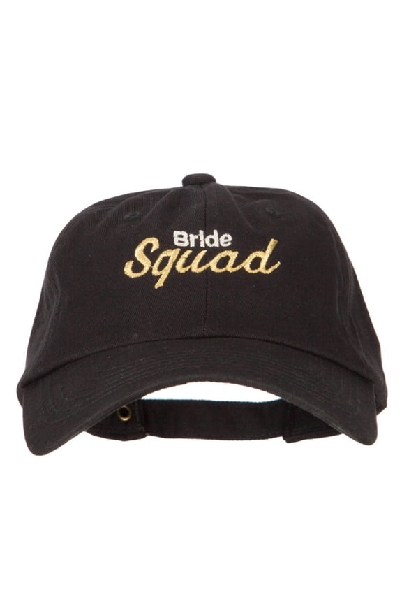 Glitter Bride Squad Embroidered Unstructured Washed Cap - Black OSFM