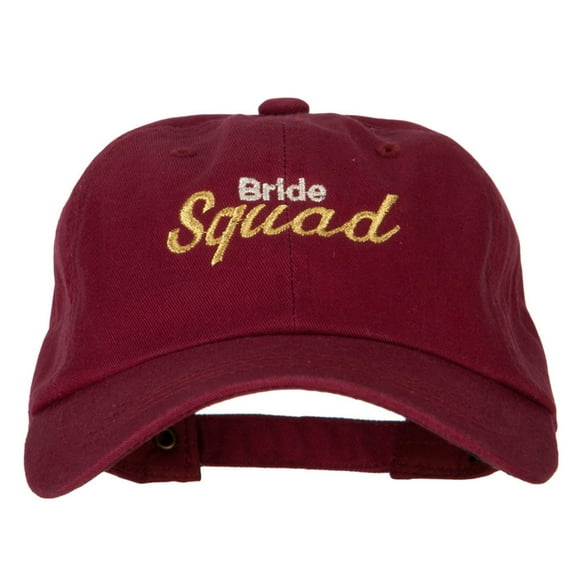 Glitter Bride Squad Embroidered Unstructured Washed Cap - Wine OSFM