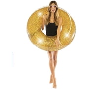 Glitter Brooke and Dylan Pool Candy Pool Party 4 Pack- 1 - 48" Tube, 2 - Drink Floats and 1 - Beach Ball- Rose Gold