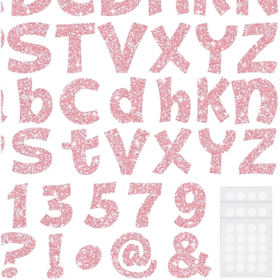 Glitter Bulletin Board Letters Alphabet Poster Board Letter with Adhesive Dot Punctuation Symbol Cutout Bulletin Display