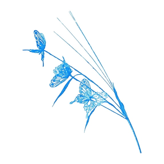 Glitter Butterfly Christmas Pick for Floral Arrangements, 23.6 Inch 3D Butterfly Spray Branch, for Xmas Tree Sticks Table Centerpieces Vase Fillers DIY Garland Wreath Crafts,1 Pack