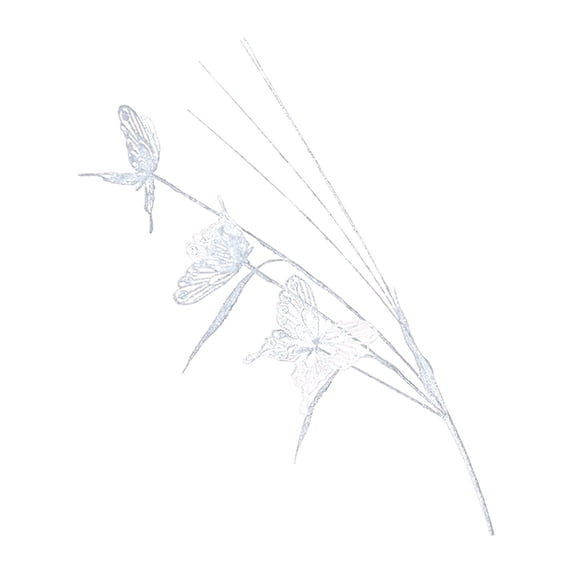 Glitter Butterfly Christmas Pick for Floral Arrangements, 23.6 Inch 3D Butterfly Spray Branch, for Xmas Tree Sticks Table Centerpieces Vase Fillers DIY Garland Wreath Crafts,1 Pack