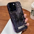 Glitter Butterfly Gradient Stand Case for iPhone 15 15Pro 14 12 13 Pro
