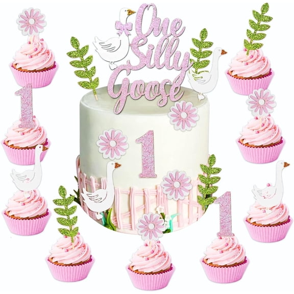 Glitter Cake Decoration Topper Set 13 Pieces with Multiple Patterns Essential for Parties