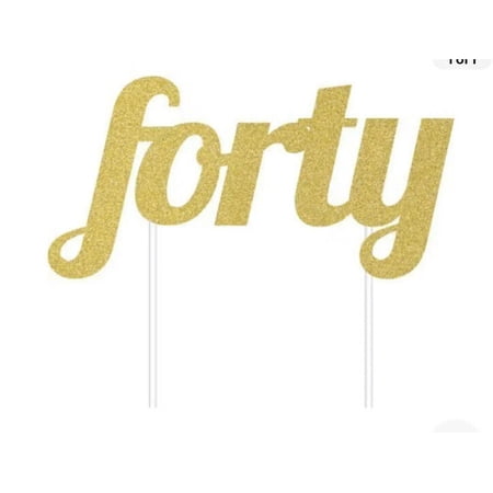 Glitter Cake Topper Gold "Forty