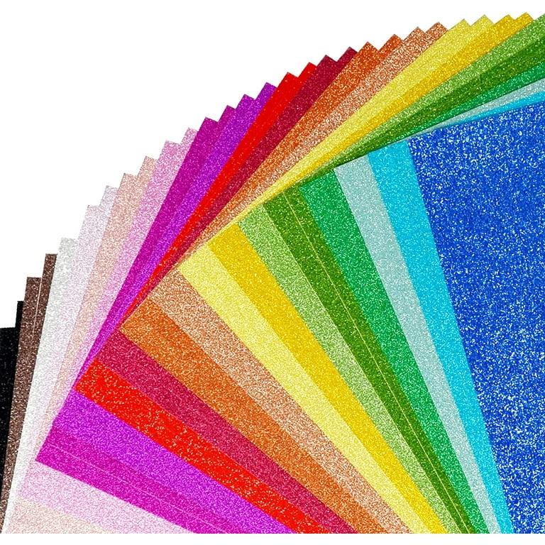 Glitter Cardstock, 40 Sheets in 20 Colors, Premium Cardstock for