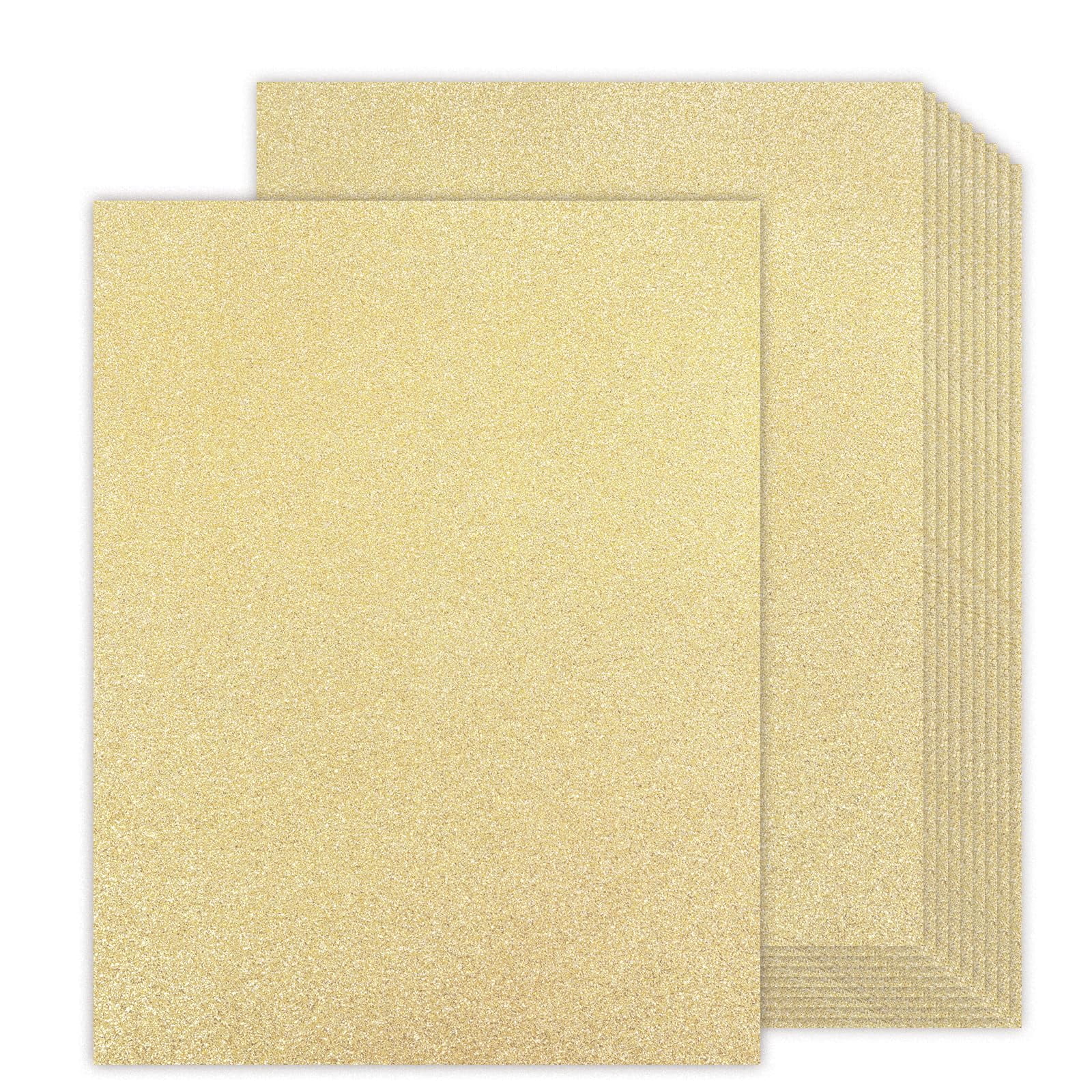 Glitter Cardstock 8.5x11 Double-sided 24 Sheets  Champagne No-shed Paper 280gsm/100lb Thick Card Stock For Circut Making Diy Projects Party Decorations Scrapbooking