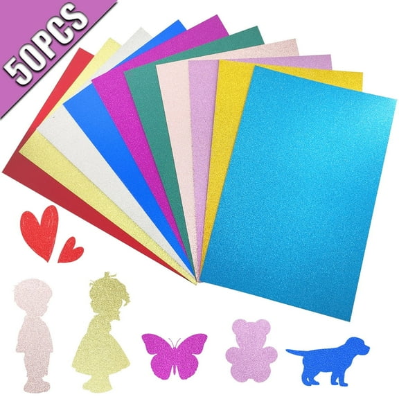 Glitter Cardstock Paper Glitter Paper for Crafts A4 Card Stock for DIY Projects Sparkly Paper for Card Making Crafts Scrapbook Supplies