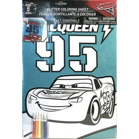 Glitter Cars 3 Coloring Sheet with 5 Markers, 2017