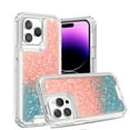 thumbnail image 1 of Glitter Case Compatible with iPhone 13, Luxury Gradient Bling Sparkle Floating Soft TPU Cushion Luxury Fashion Girly Women Cute Holiday Phone Case Cover for iPhone 13, Light Pink+Blue, 1 of 10