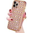 thumbnail image 1 of Glitter Case Compatible with iPhone 13 Pro Max Cute Case for Women Girls, Luxury Crystal Shiny Bling 3D Diamond Jewelry Rhinestone Slim Soft TPU Bumper Protective Sparkly Cover Girly Case Pink, 1 of 14