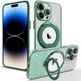 thumbnail image 1 of Glitter Case Cover for iPhone 8 Plus/7 Plus, Luxury Stylish 360 Rotating Kickstand Drop Protection Anti-Scratch Shockproof Anti-Slip Gradient Color Phone Case for iPhone 8 Plus/7 Plus, Darkgreen, 1 of 7