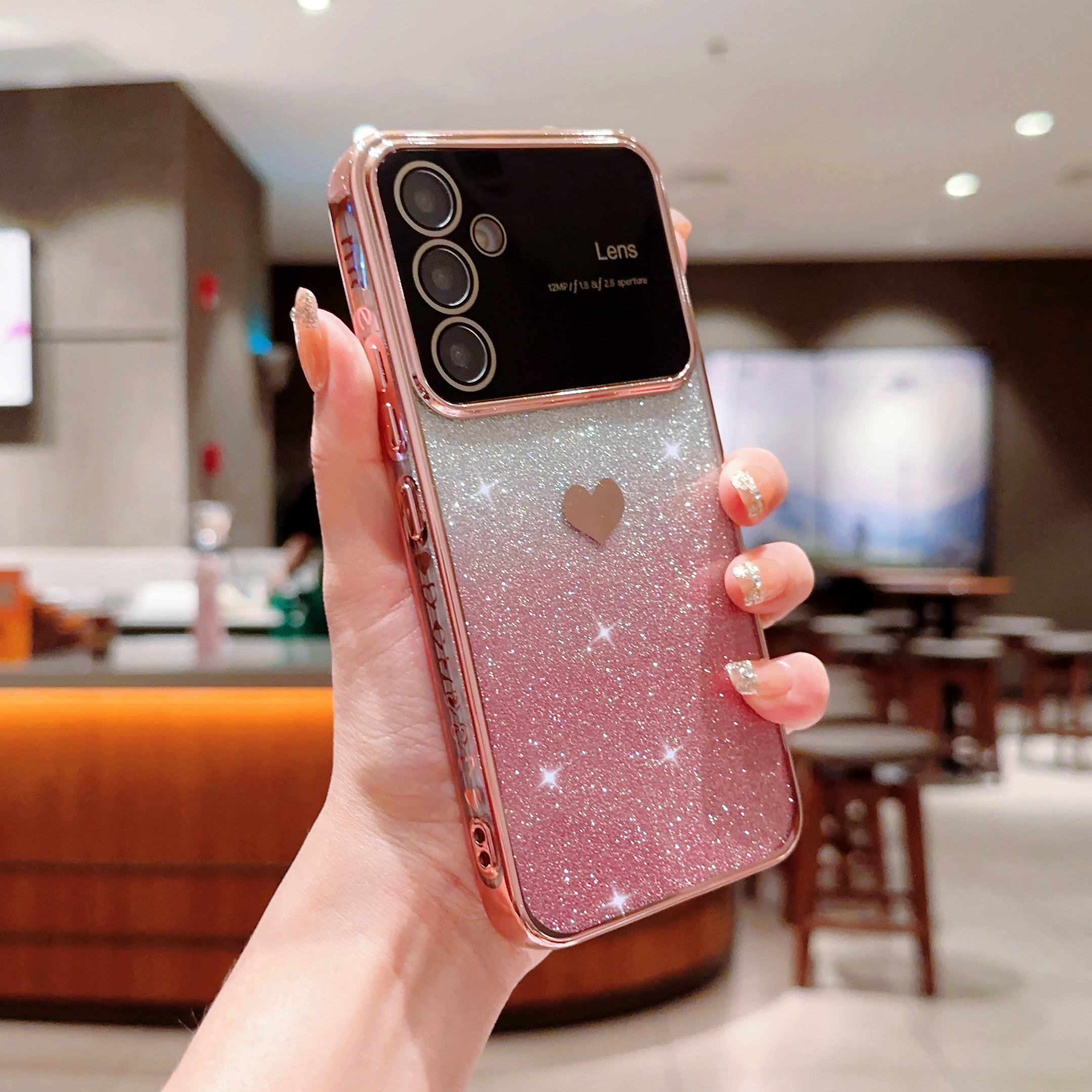 Glitter Case for Samsung Galaxy A15 with Camera Lens Protector, Bling Sparkle Shockproof Phone Cover, Cute Heart Pattern Gradient Shining Paper Clear ... Glitter Case for Samsung Galaxy A15 with Camera Lens Protector, Bling Sparkle Shockproof Phone Cover, Cute Heart Pattern Gradient Shining Paper Clear ...