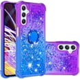 thumbnail image 1 of Glitter Case for Samsung Galaxy A25 5G for Women Girls, Bling Sparkle Colorful Gradient Quicksand Soft TPU Liquid Cover Case with Ring Kickstand for Samsung Galaxy A25 5G JB-Purple Blue, 1 of 9