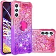 thumbnail image 1 of Glitter Case for Samsung Galaxy A25 5G for Women Girls, Bling Sparkle Colorful Gradient Quicksand Soft TPU Liquid Cover Case with Ring Kickstand for Samsung Galaxy A25 5G JB-Pink Purple, 1 of 16