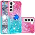 thumbnail image 1 of Glitter Case for Samsung Galaxy S23 Plus (Not S23, Bling Sparkle Colorful Gradient Quicksand Waterfall Soft TPU Liquid Case Cover with Ring Stand for Samsung Galaxy S23+Plus LSJB-Pink Green, 1 of 14