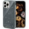 thumbnail image 1 of Glitter Case for iPhone 12 Pro Max, Shiny Sparkle Bling Phone Case, 3 Layer Hybrid Protective Soft Cover for Cute Girls Women (6.7 inch) - Black, 1 of 11