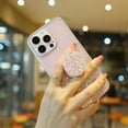 thumbnail image 1 of Glitter Case for iPhone 13 Pro Max Case 6.7 inch for Women with Expanding Phone Kickstand Ring Stand, Clear Bling Sparkle Cute Phone Cover (Pink), 1 of 9