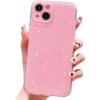 Glitter Case for iPhone 14 6.1 inch, Cute Sparkly Bling Slim Shockproof Bumper Camera Protection Phone Case for Women Girls (Pink)