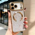 thumbnail image 1 of Glitter Case for iPhone 15 Plus Phone Case, Magnetic Compatible with Mag-Safe, Sparkle Bling Shiny Sparkly Shining Design, Leopard Pattern Rugged Shockproof Cover for Women Girls, Gold, 1 of 11