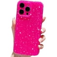 thumbnail image 1 of Glitter Case for iPhone 15 Pro Max Phone Case 6.7" 2023, Cute Bling Slim Sparkle Protective, Shockproof Soft Silicone Cover for Women Girls (Hot Pink), 1 of 14