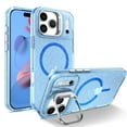 thumbnail image 1 of Glitter Case for iPhone 17 with Magnetic [for Women Girls] Lens Kickstand Hybrid Back Shockproof Protective, Crystal Bling Phone Case, for iPhone 17 Case Bling,Blue, 1 of 7