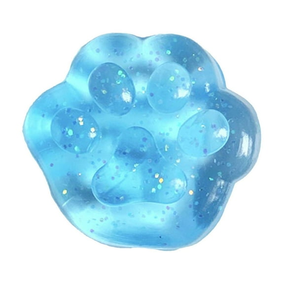 Glitter Cat PawToy, 2inch Gold Dust TPR Stress Reliever, Slow-Rise Sensory Fidget for Office Desk, Portable Hand Therapy