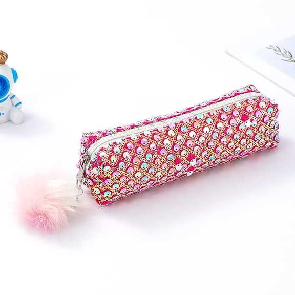 Glitter Chalk Bag Shiny Pencil Bag Student Sequin Storage Pencil Bag Cosmetic Bag