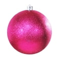 thumbnail image 1 of Glitter Christmas Ball Ornament, 4.7 In Shatterproof Plastic Hanging Holiday Decoration, Hot Pink, 1 of 7
