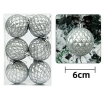 Taicans Glitter Christmas Balls Ornaments Set of 6 - 2.4in Shatterproof Painted Baubles for Tree Decor,Festive Wedding & Holiday Party Hanging Ornaments,Durable Plastic Christmas Tree Pendants