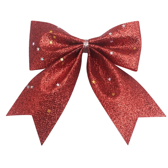 Glitter Christmas Bows, Pre-Tied Sparkly Decorative Bows for Christmas Tree, Wreath, Gift Boxes, Presents, Holiday Party and Seasonal Home Decoration(Style C)