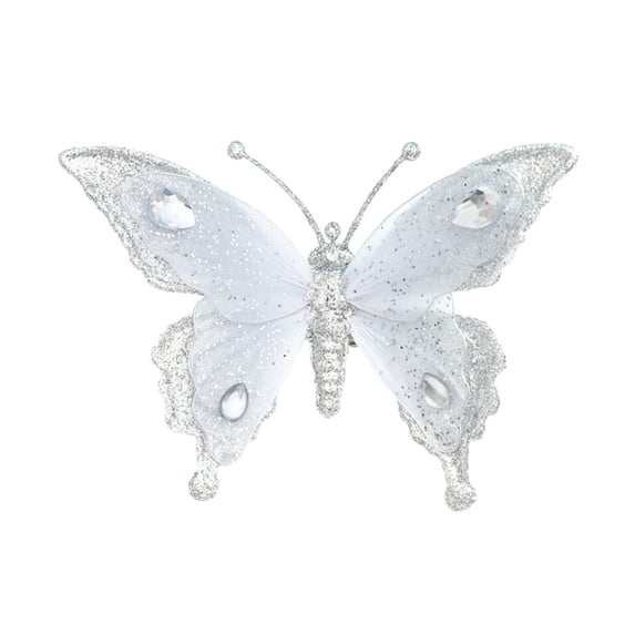 Glitter Christmas Butterfly Ornaments with Clip for Christmas Tree Decoration, Hanging Butterfly Indoor Christmas Decoration