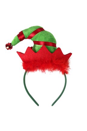 Glitter Christmas Hat Shape Headbands Headwear Glitter Hair Hoop for Christmas Headpiece Fancy Dress Party Supplies