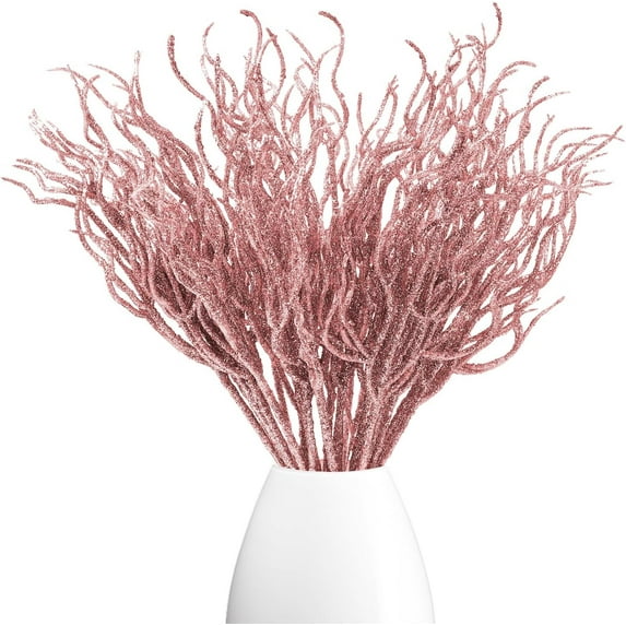 Glitter Christmas Picks Ornaments,Happon 30 Pcs Christmas Glitter Branches Vase Filler Decor Branches,Artificial Sticks Twigs for Christmas Tree DIY Crafts Vases Home Decoration