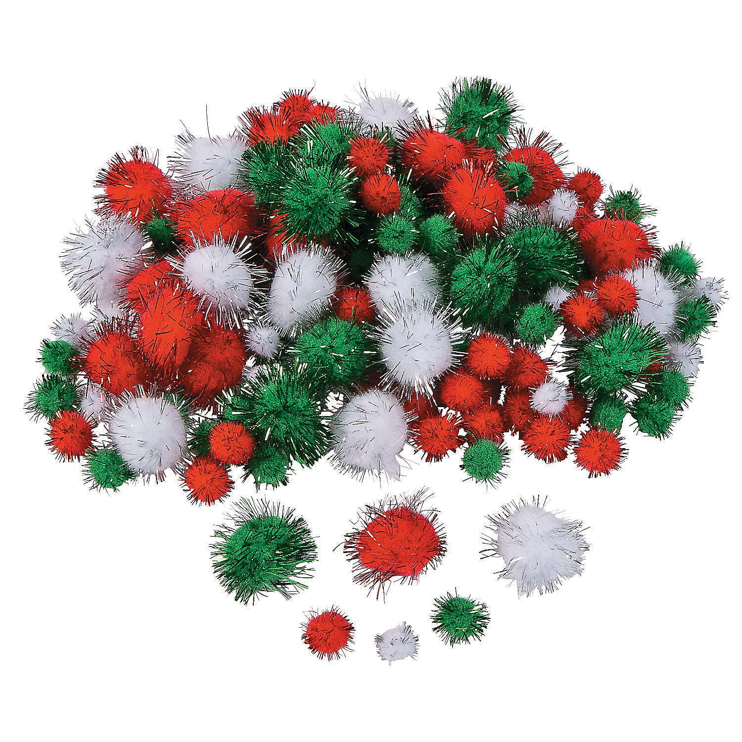  Cooraby 200 Pieces Glitter Christmas Pom Poms Assorted Colors  Sparkle Pom Poms Balls for Arts Crafts Supplies (20mm) : Home & Kitchen